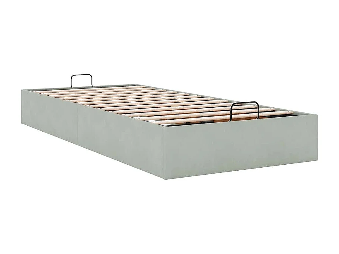 Berkfield Ottoman Bed Frame No Mattress Light Grey Single Velvet