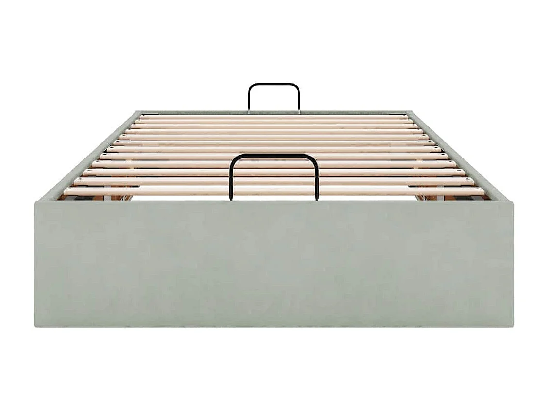 Berkfield Ottoman Bed Frame No Mattress Light Grey Single Velvet
