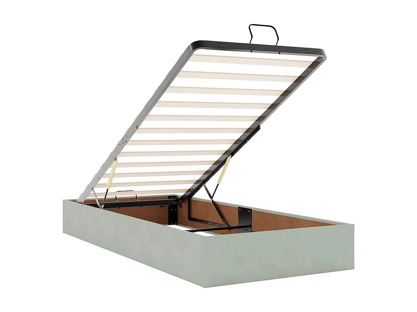Berkfield Ottoman Bed Frame No Mattress Light Grey Single Velvet