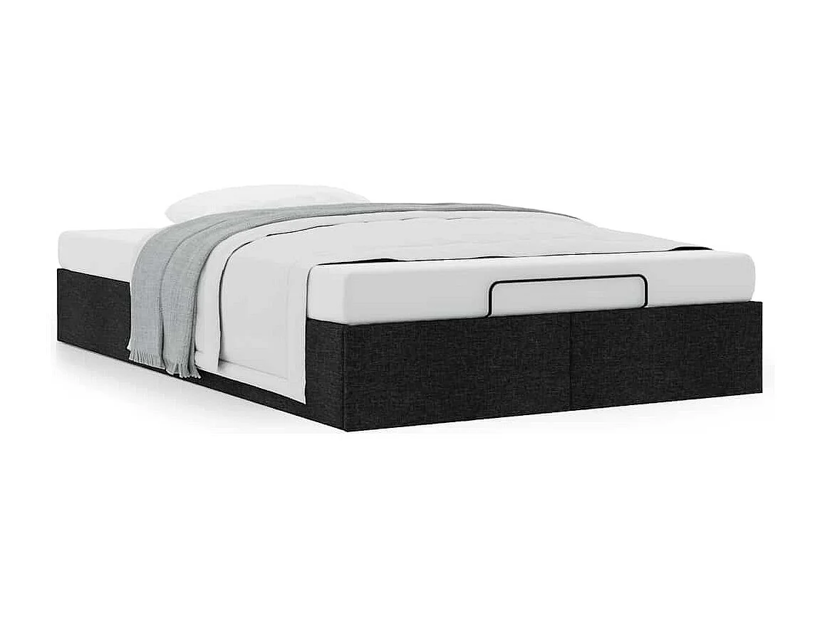 Berkfield Ottoman Bed Frame without Mattress Black Double Fabric