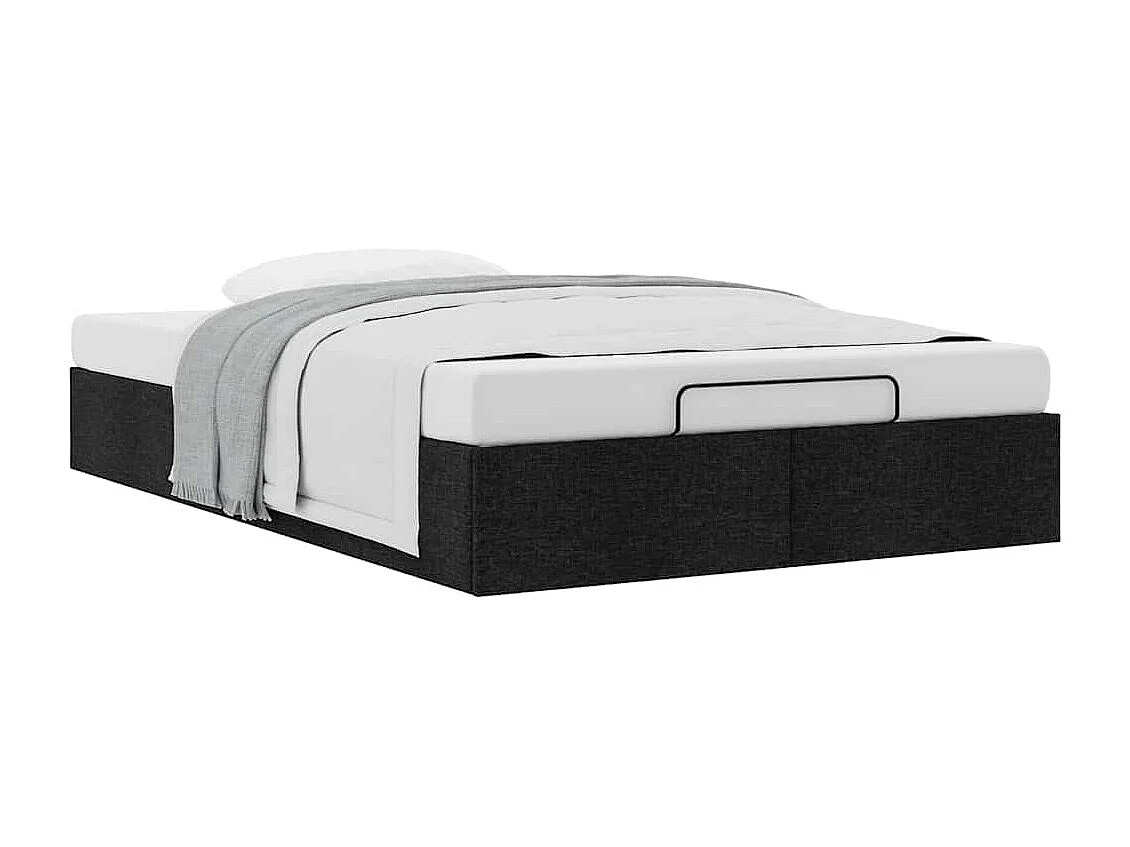 Berkfield Ottoman Bed Frame without Mattress Black Double Fabric