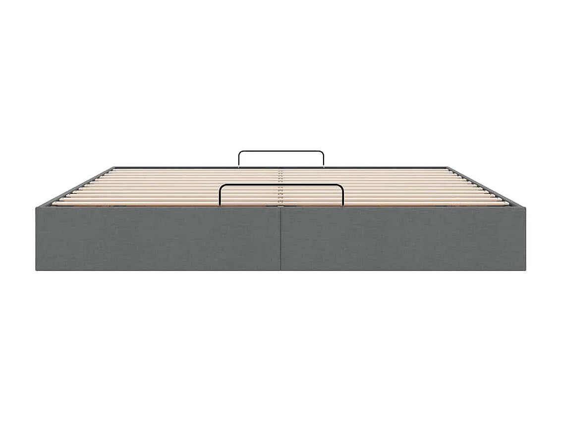 Berkfield Ottoman Bed Frame without Mattress Dark Grey Super King Fabric