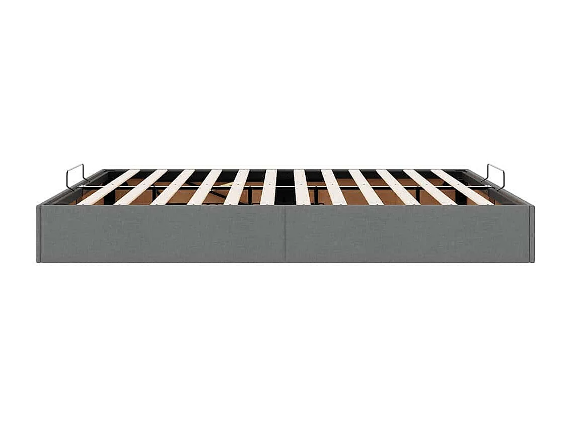 Berkfield Ottoman Bed Frame without Mattress Dark Grey Super King Fabric