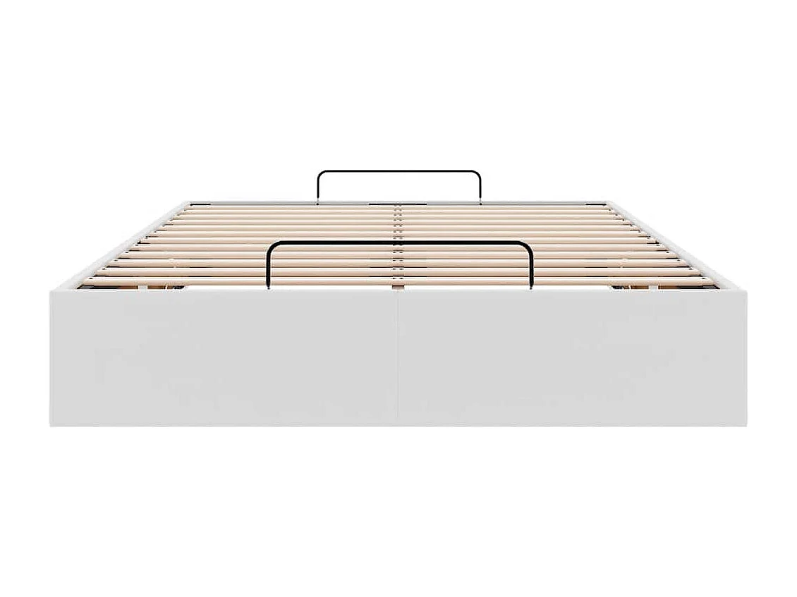 Berkfield Ottoman Bed Frame without Mattress White Double Faux Leather