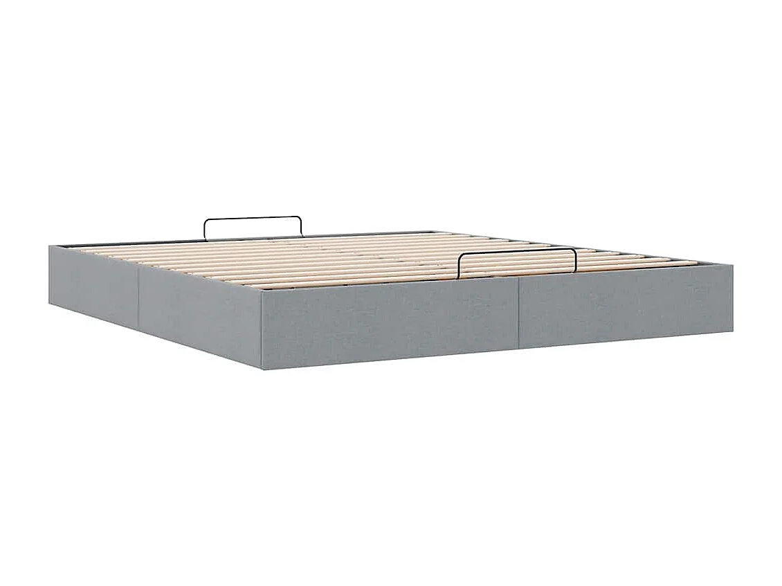 Berkfield Ottoman Bed Frame without Mattress Light Grey Super King Fabric