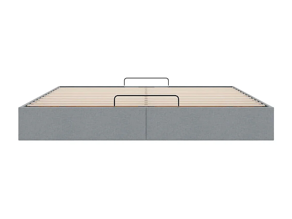 Berkfield Ottoman Bed Frame without Mattress Light Grey Super King Fabric