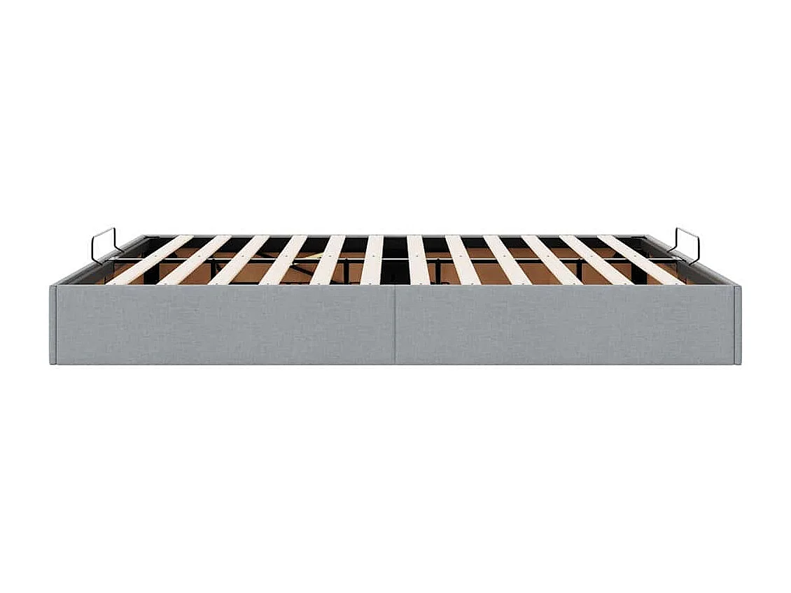 Berkfield Ottoman Bed Frame without Mattress Light Grey Super King Fabric