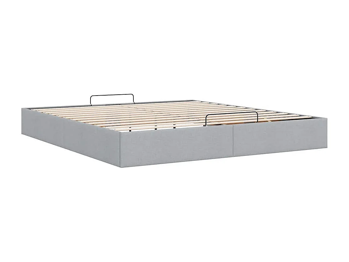 Berkfield Ottoman Bed Frame without Mattress Light Grey Super King Fabric