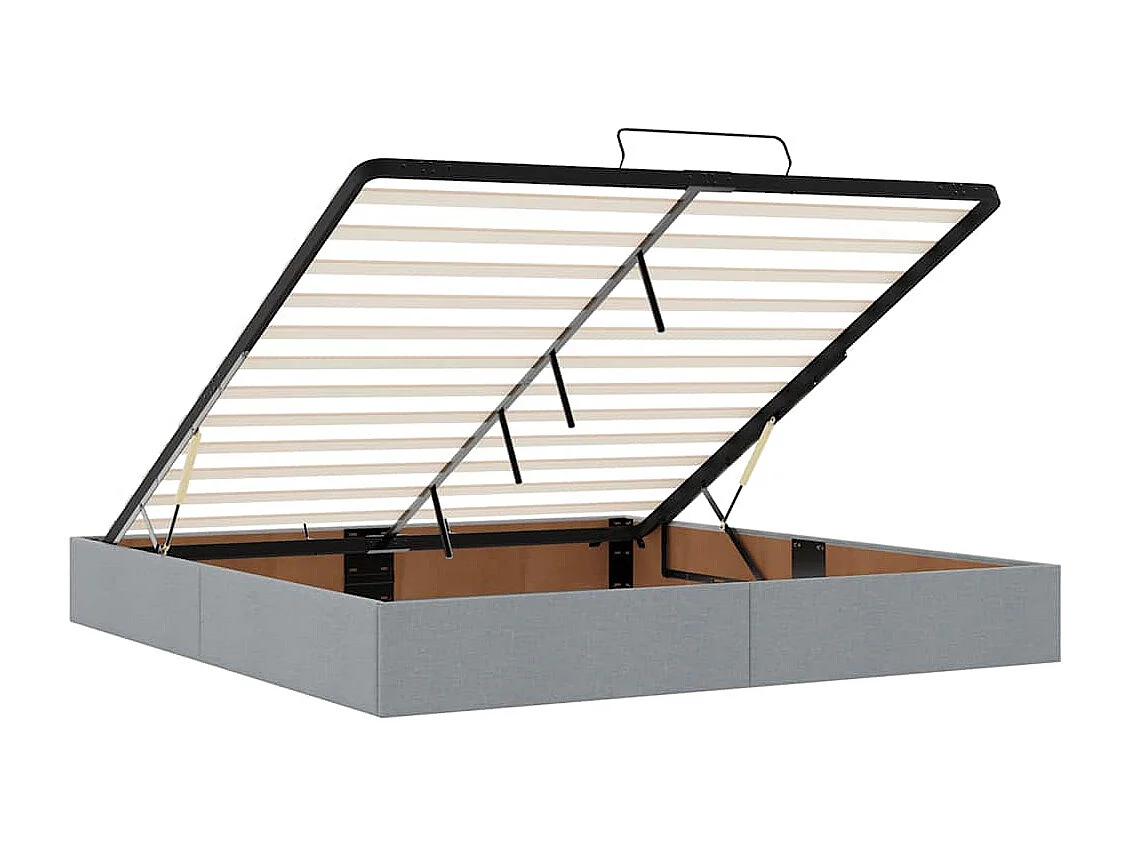 Berkfield Ottoman Bed Frame without Mattress Light Grey Super King Fabric