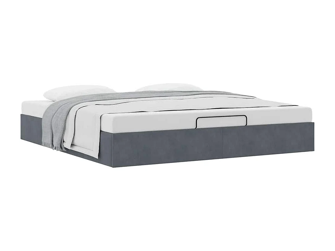 Berkfield Ottoman Bed Frame No Mattress Dark Grey Super King Velvet