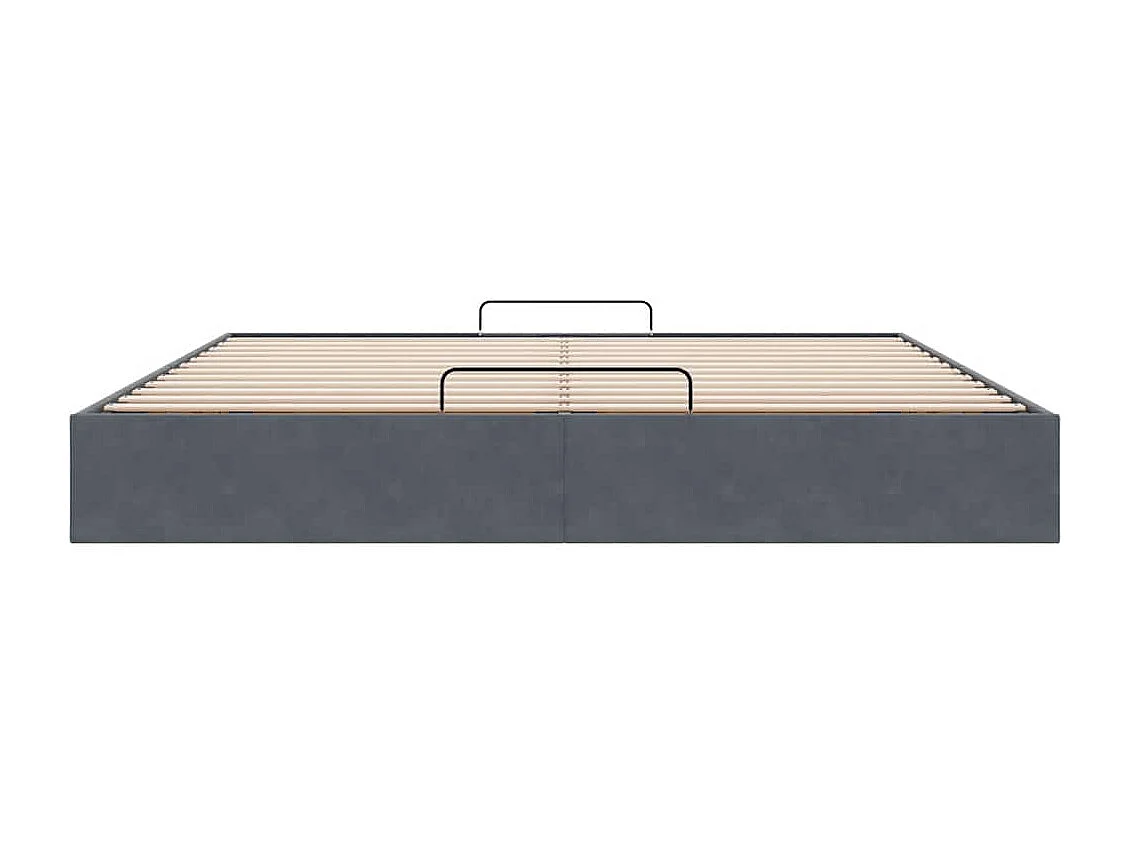 Berkfield Ottoman Bed Frame No Mattress Dark Grey Super King Velvet
