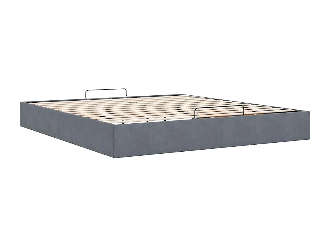 Berkfield Ottoman Bed Frame No Mattress Dark Grey Super King Velvet