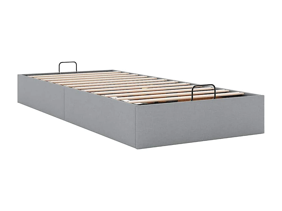 Berkfield Ottoman Bed Frame without Mattress Light Grey Single Fabric