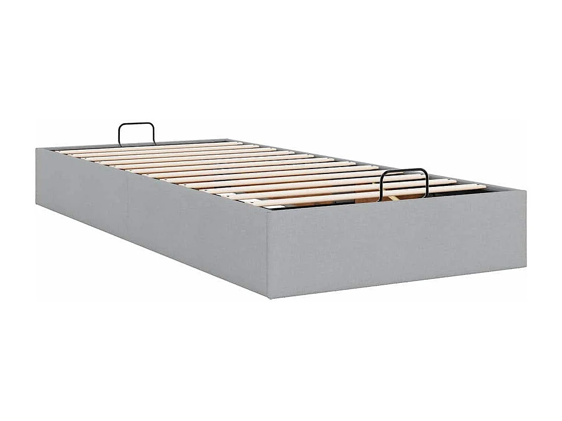 Berkfield Ottoman Bed Frame without Mattress Light Grey Single Fabric