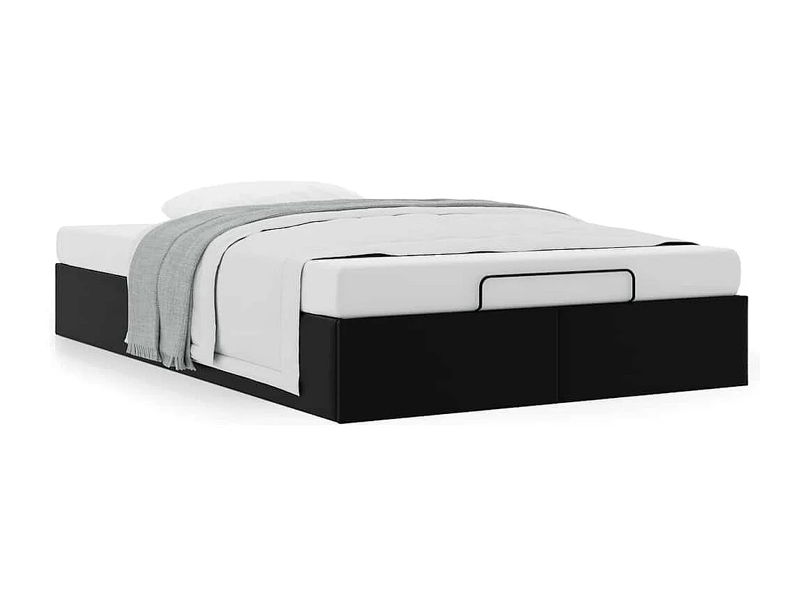 Berkfield Ottoman Bed Frame without Mattress Black Double Faux Leather