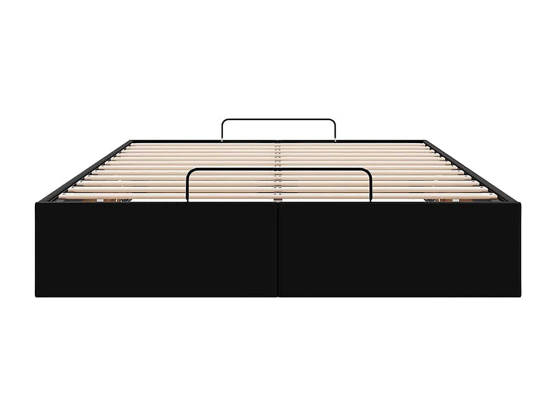 Berkfield Ottoman Bed Frame without Mattress Black Double Faux Leather