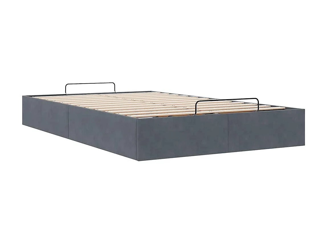 Berkfield Ottoman Bed Frame No Mattress Dark Grey Double Velvet