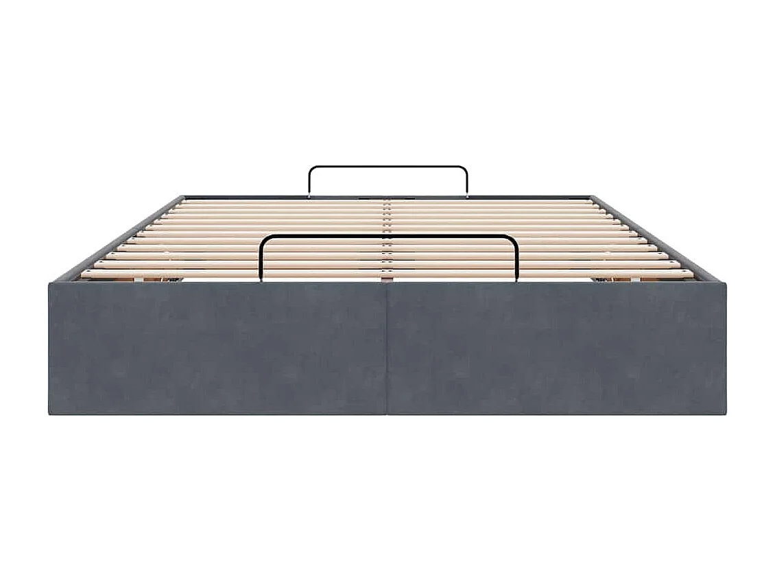 Berkfield Ottoman Bed Frame No Mattress Dark Grey Double Velvet