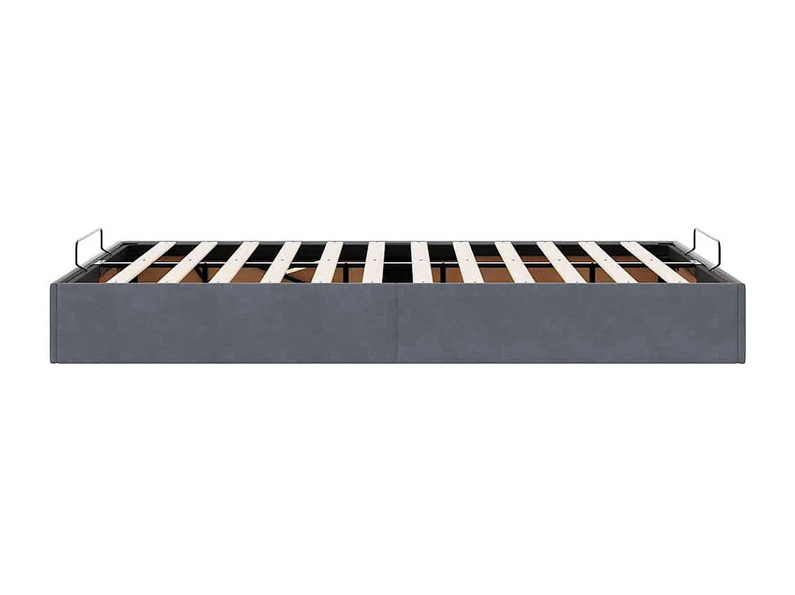 Berkfield Ottoman Bed Frame No Mattress Dark Grey Double Velvet