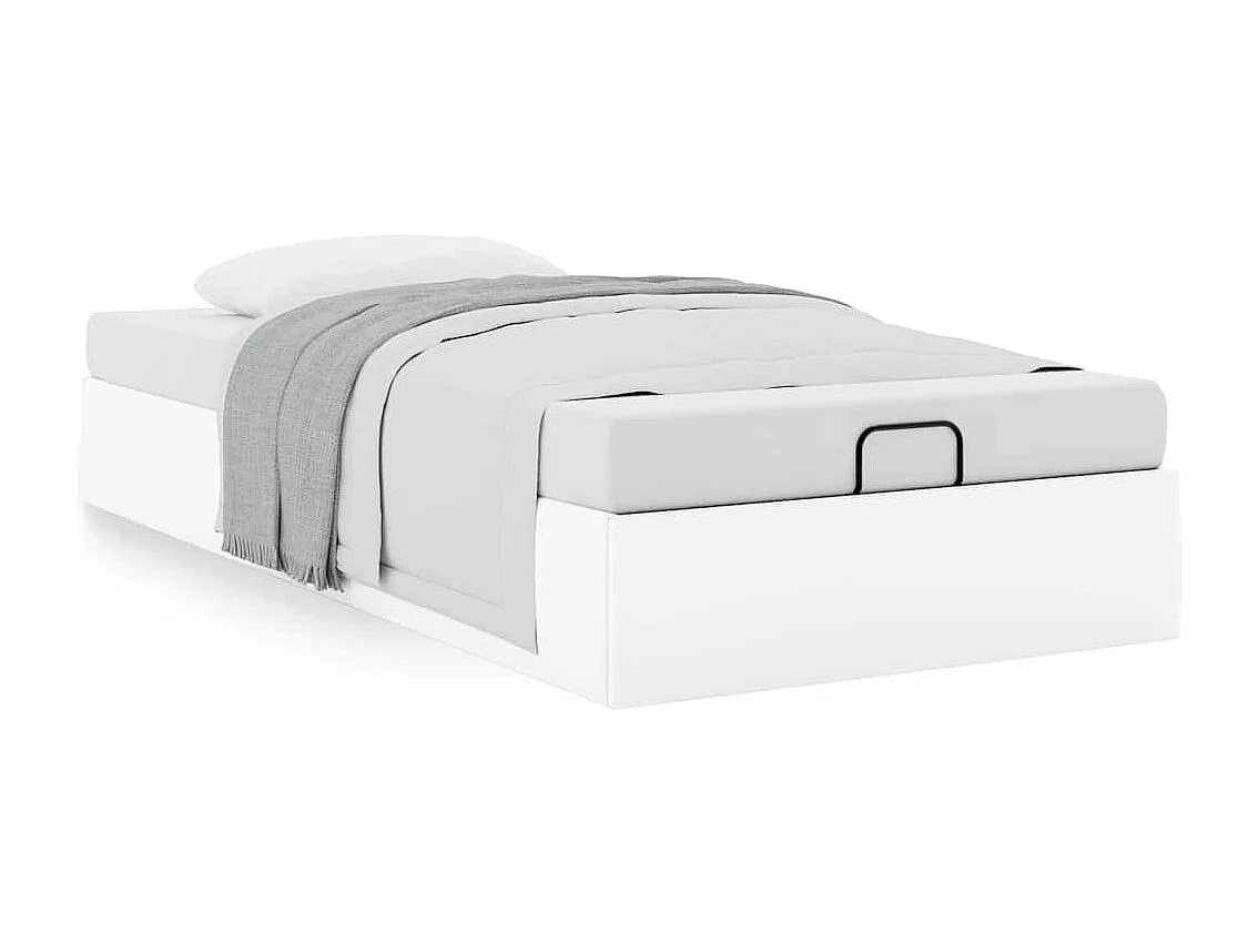 Berkfield Ottoman Bed Frame without Mattress White Single Faux Leather