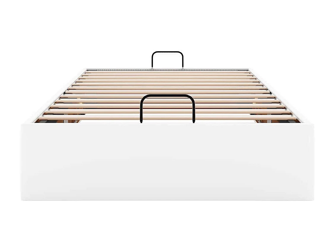 Berkfield Ottoman Bed Frame without Mattress White Single Faux Leather