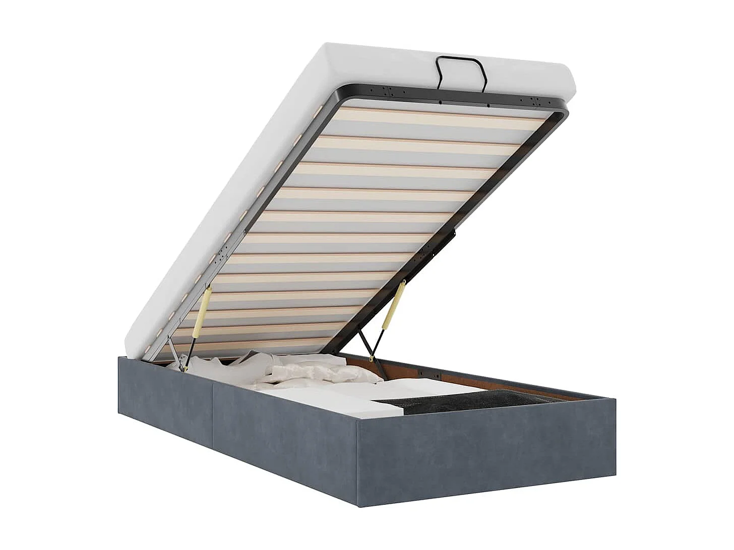 Berkfield Ottoman Bed Frame No Mattress Dark Grey Single Velvet
