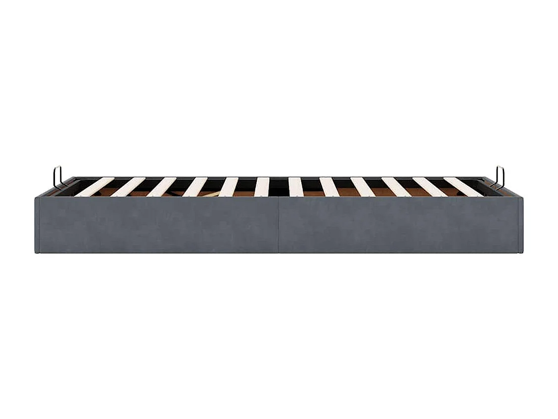Berkfield Ottoman Bed Frame No Mattress Dark Grey Single Velvet