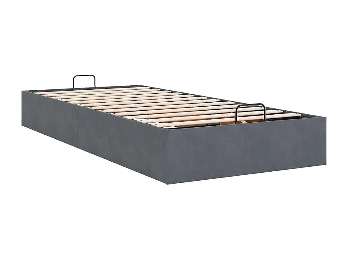 Berkfield Ottoman Bed Frame No Mattress Dark Grey Single Velvet