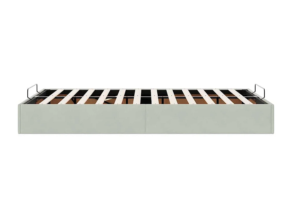 Berkfield Ottoman Bed Frame No Mattress Light Grey Double Velvet