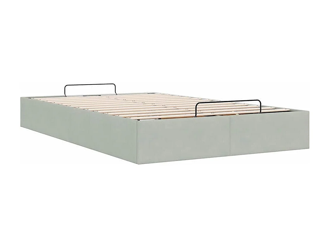Berkfield Ottoman Bed Frame No Mattress Light Grey Double Velvet