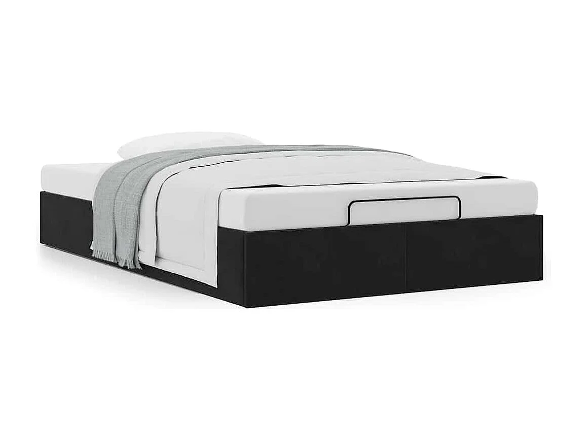 Berkfield Ottoman Bed Frame No Mattress Black Double Velvet