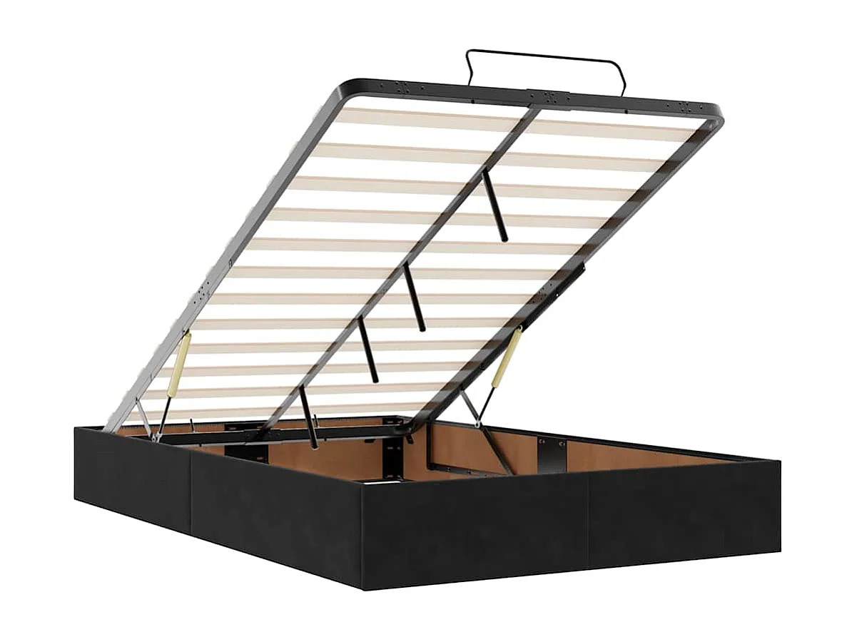 Berkfield Ottoman Bed Frame No Mattress Black Double Velvet