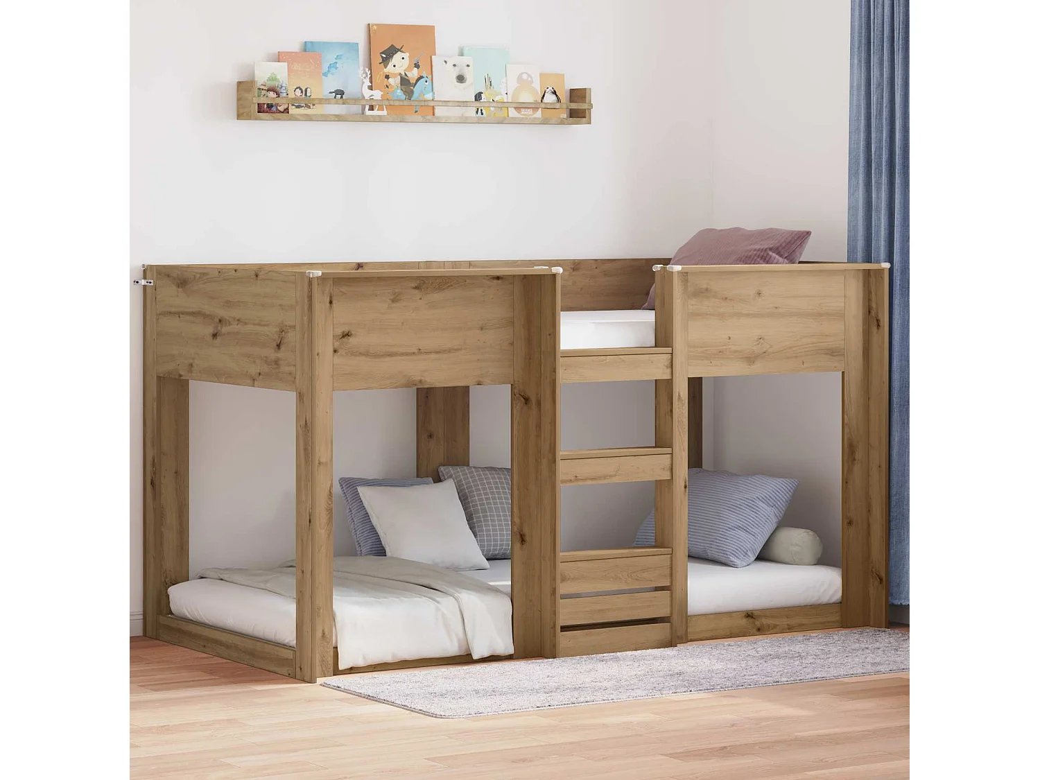 Berkfield Bunk Bed for Kids Artisan Oak 90 x 190 cm Engineered Wood