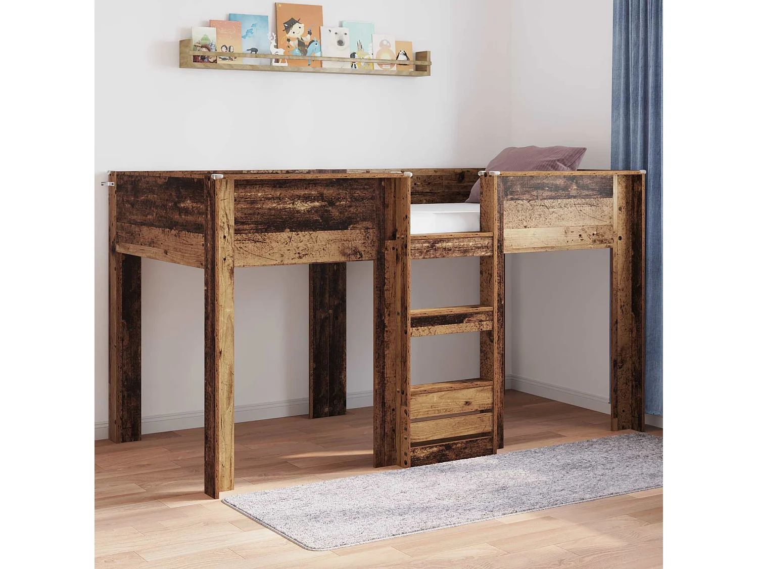 Berkfield Bunk Bed for Kids Old Wood 100 x 200 cm Engineered wood