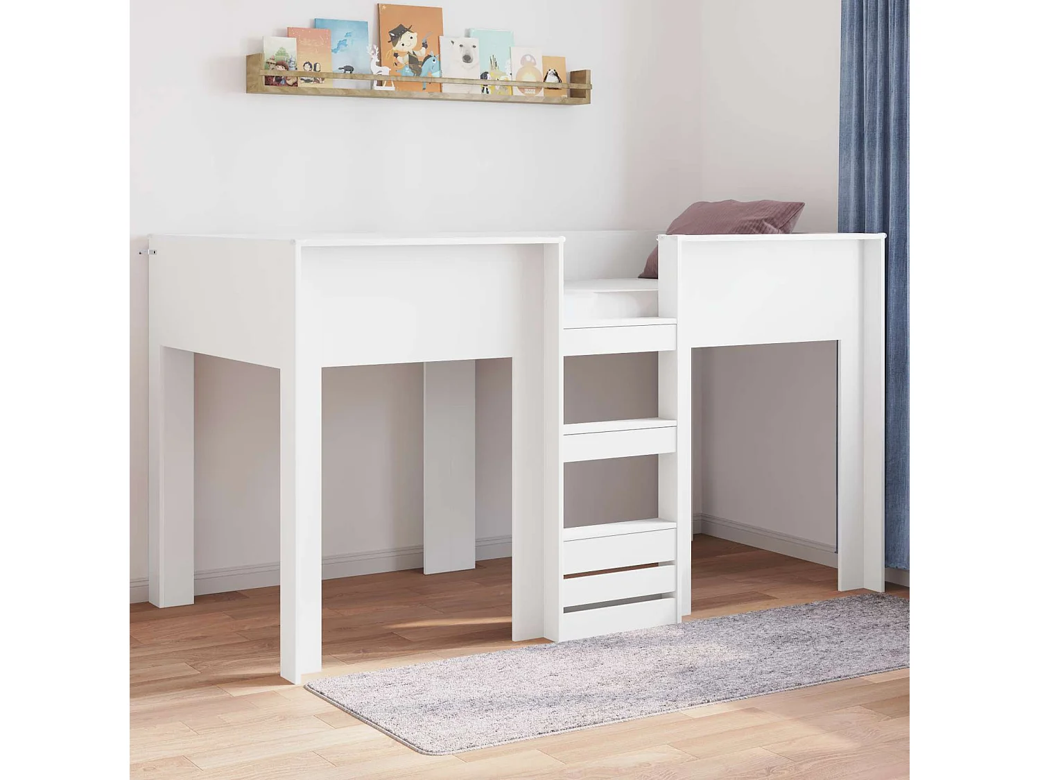 Berkfield Bunk Bed for Kids White 100 x 200 cm Engineered wood