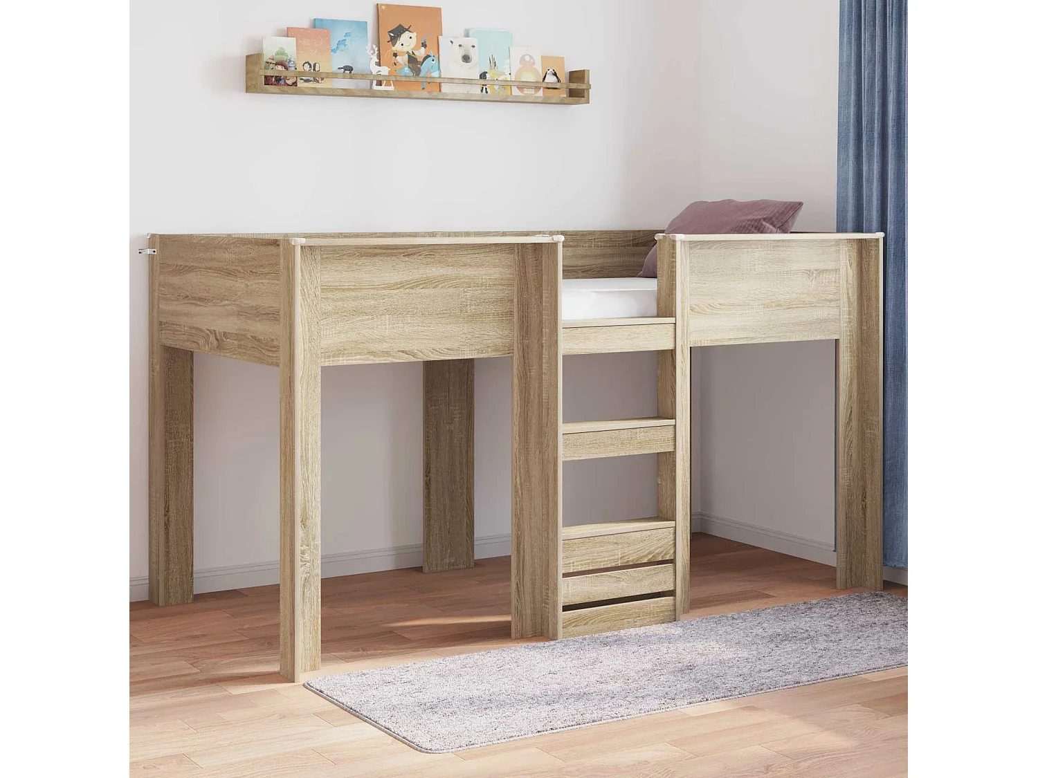 Berkfield Bunk Bed for Kids Sonoma Oak 100 x 200 cm Engineered wood