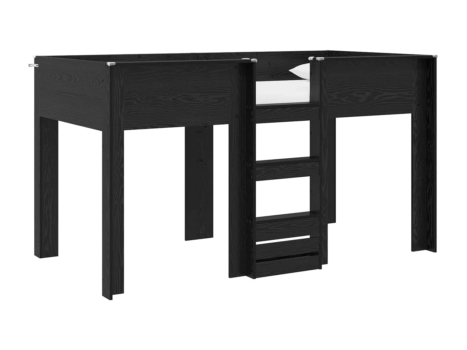 Berkfield Bunk Bed for Kids Black Oak 100 x 200 cm Engineered wood