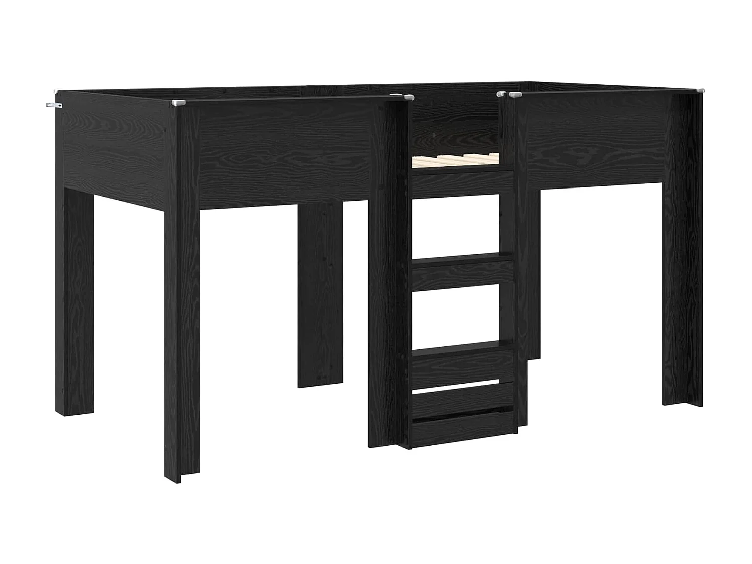 Berkfield Bunk Bed for Kids Black Oak 100 x 200 cm Engineered wood