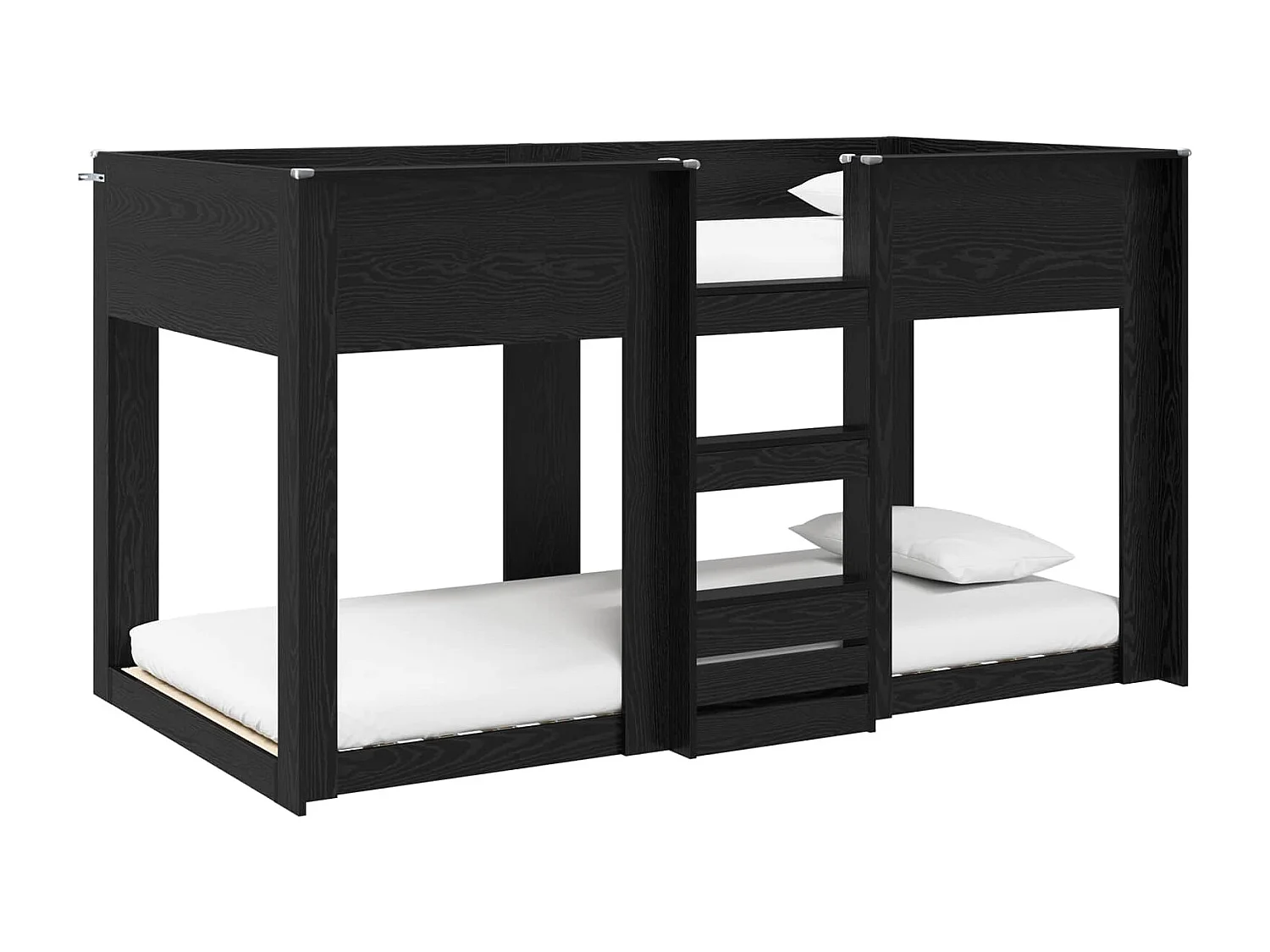 Berkfield Bunk Bed for Kids Black Oak 75 x 190 cm Engineered Wood
