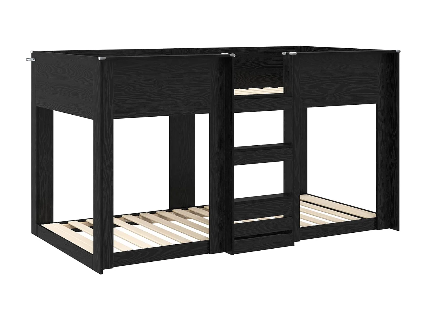 Berkfield Bunk Bed for Kids Black Oak 80 x 200 cm Engineered Wood