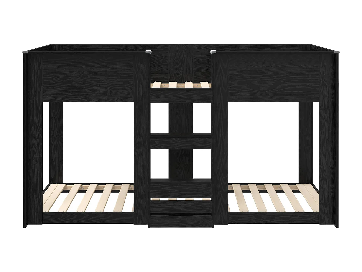 Berkfield Bunk Bed for Kids Black Oak 80 x 200 cm Engineered Wood