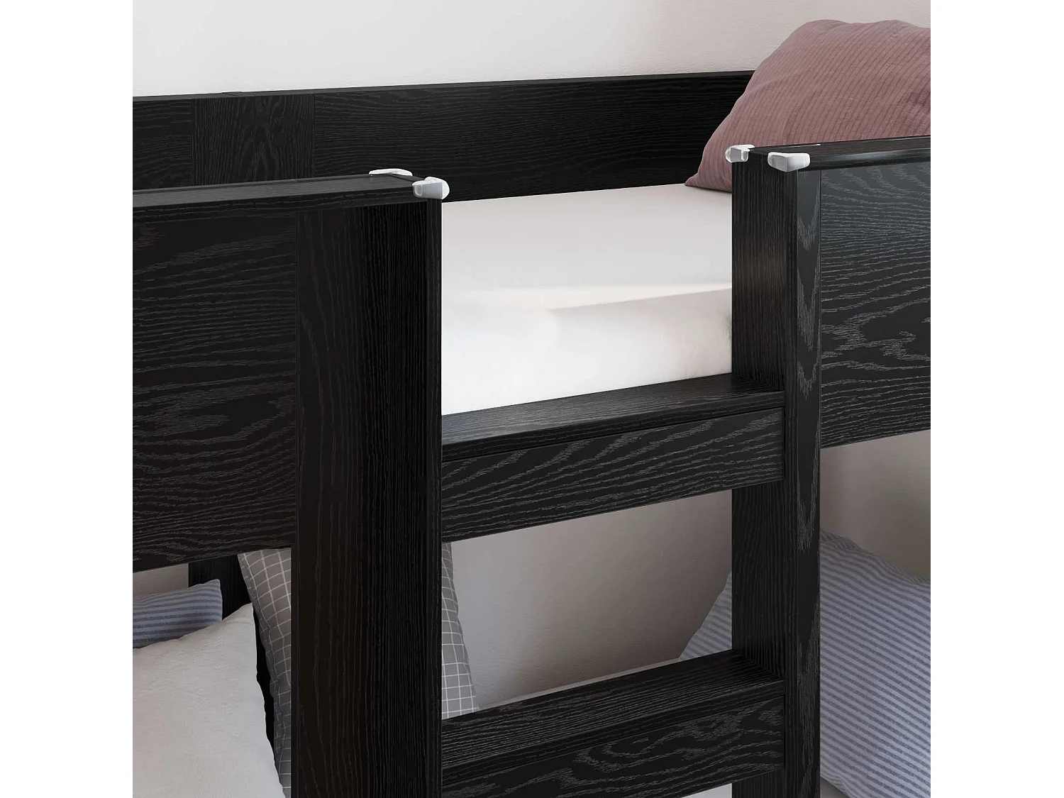 Berkfield Bunk Bed for Kids Black Oak 100 x 200 cm Engineered Wood