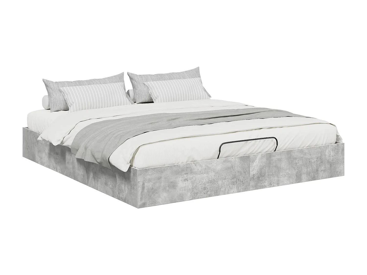 Berkfield Ottoman Bed Frame Concrete Grey 160 x 200 cm Engineered Wood