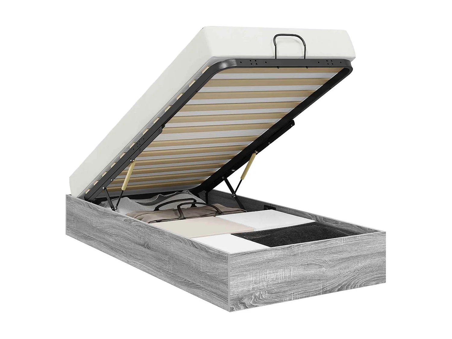 Berkfield Ottoman Bed Frame Grey Sonoma 80.5 x 200 cm Engineered Wood