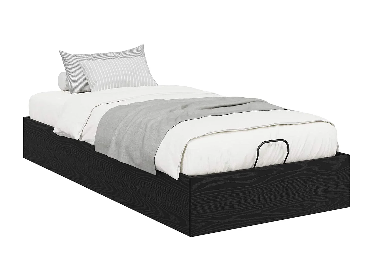 Berkfield Ottoman Bed Frame Black Oak 80.5 x 200 cm Engineered Wood