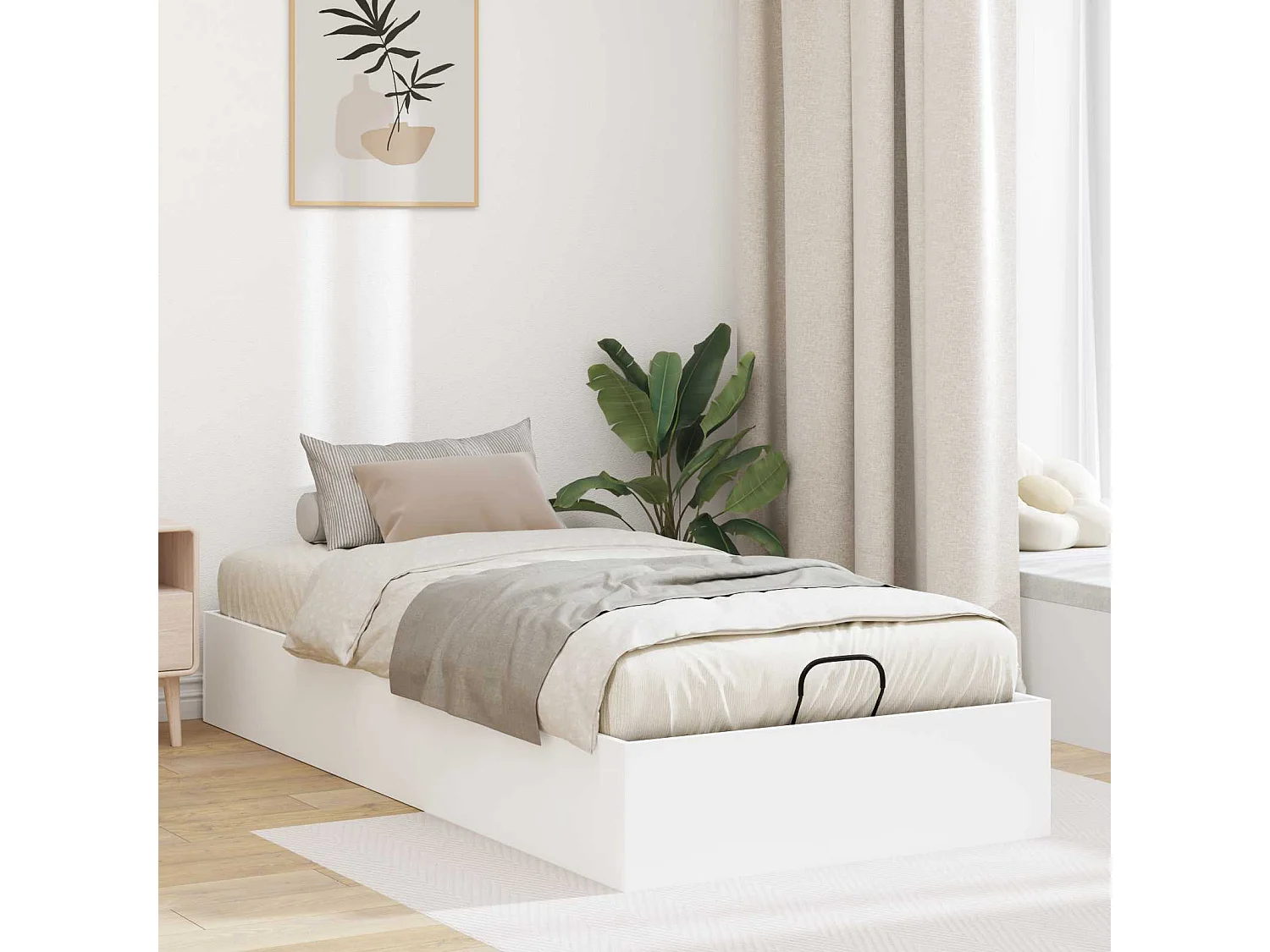 Berkfield Ottoman Bed Frame White 80.5 x 200 cm Engineered Wood
