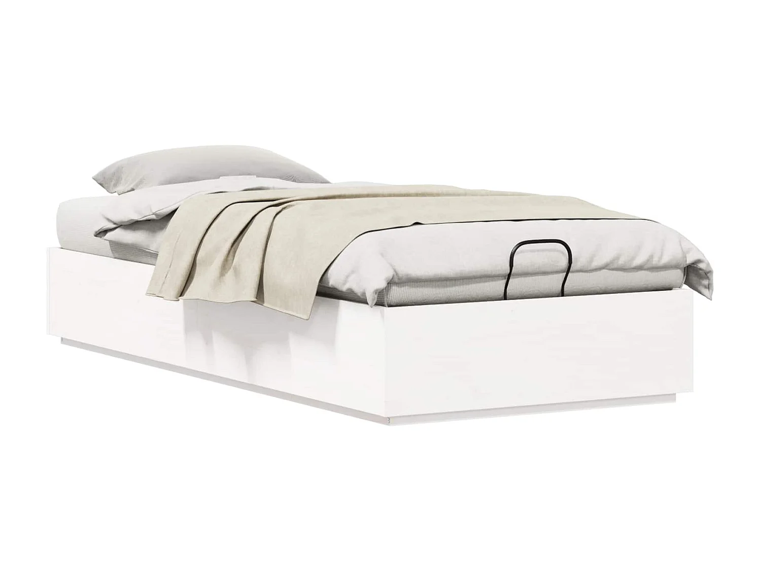 Berkfield Ottoman Bed Frame White 80 x 200 cm Solid Pine Wood