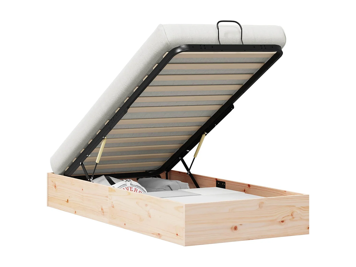 Berkfield Ottoman Bed Frame with Storage Natural 70 x 190 cm