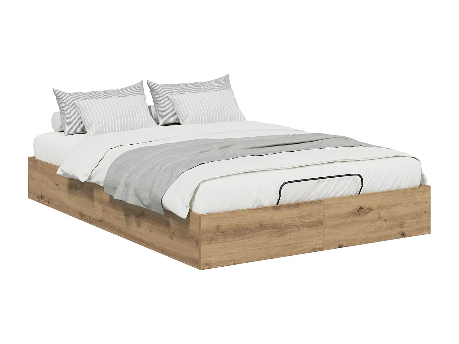Berkfield Ottoman Bed Frame Artisan Oak 135 x 190 cm Engineered Wood
