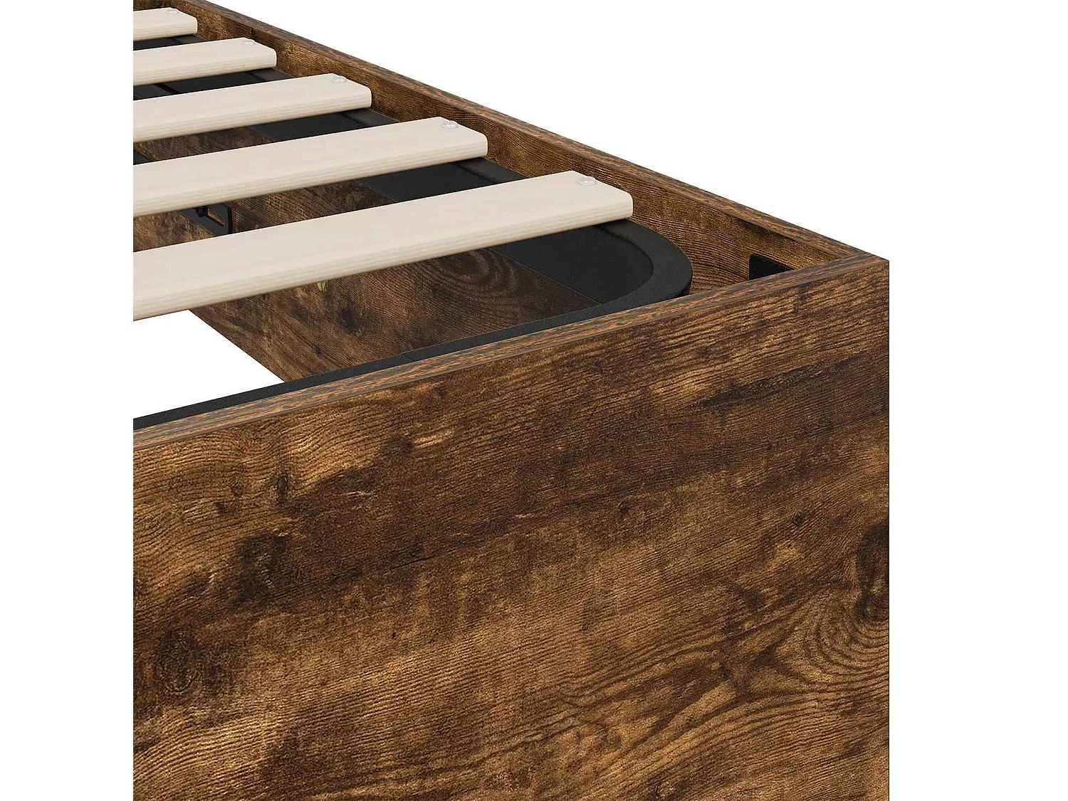 Berkfield Ottoman Bed Frame Smoked Oak 80.5 x 200 cm Engineered Wood